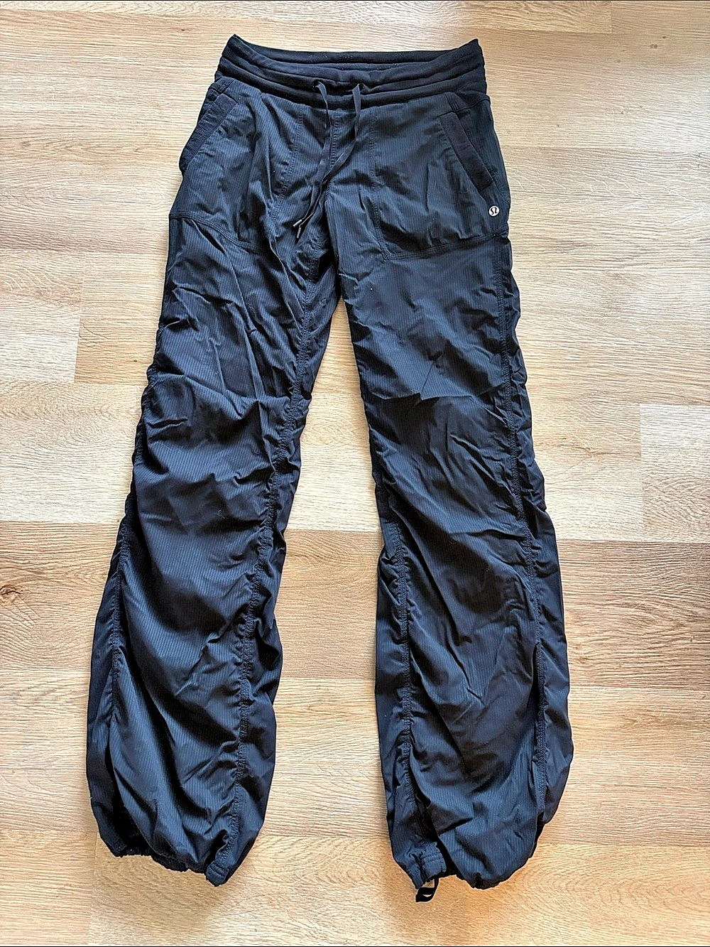 Lululemon Ruched High-Rise Wide-Leg Pant Black Track Pants
